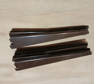 8er Set Regalhalter, Regalträger, mittel, braun, neu, 2-reihig