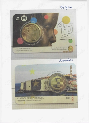 9 Coincards aus verschkiedenen Ländern