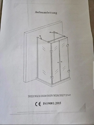 Duschkabine U-Form Glas 80 80cm neu!