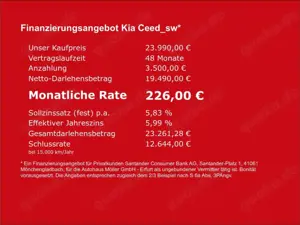 Kia Ceed SW / cee'd SW 1.6PHEV Spirit el. Heckklappe Navi Kamera Totwinke Bild 4