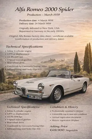 Alfa Romeo Spider 2000 Touring Cabrio Bild 2