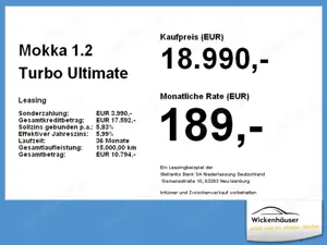 Opel Mokka 1.2 Turbo Ultimate ACC+Alcantara+LED+Navi Bild 4