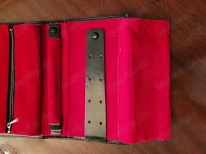 Schmuck Reisetasche - Schmuck Rollen Mappe - Schwarz innen rot Bild 2
