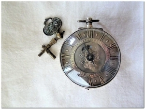 Terroux, Genf Oignon um 1690 Spindeluhr Spindeltaschenuhr Verge watch Montre coq