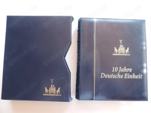 Sammelalbum "10 Jahre Deutsche Einheit" mit original Briefmarken