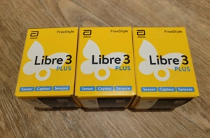 3x Freestyle Libre 3 plus Sensoren NEU OVP MHD 31.10.2026