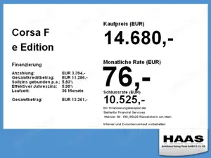 Opel Corsa F e Edition Sitz,-Lenkradheizung,Carplay Bild 4