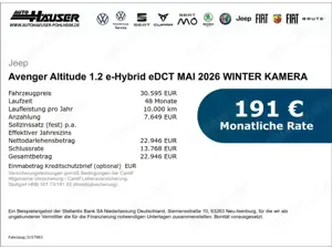 Jeep Avenger Altitude 1.2 e-Hybrid eDCT MAI 2026 WINTER KAMERA Bild 2