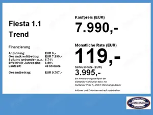 Ford Fiesta 1.1 Trend SHZ Winterp. SpurH. Klima