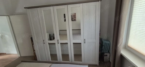 VB Komplett Schlafzimmer weiß Pinie Bett Schrank Nachtkonsolen 