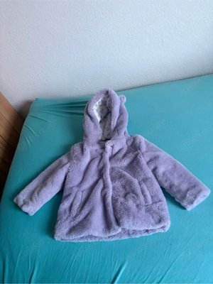 Flauschige Kinderjacke Gr. 86 lila Fleece Kapuze
