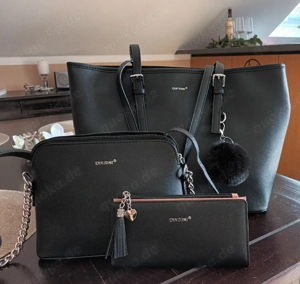 3er Handtaschenset Schwarz