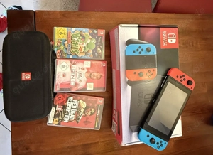 nintendo switch 1 neon mit verpakung und spiel 