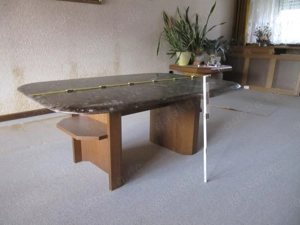 Couschtisch , Tischplatte aus Stein Gestell aus Holz