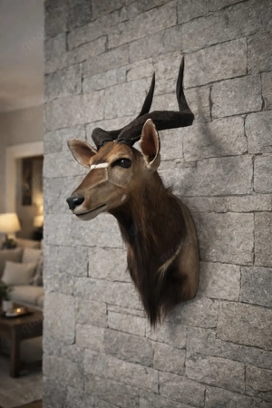 Nyala Präparat Tierpräparat Trophäe Taxidermy ausgestopft Antilope Afrika