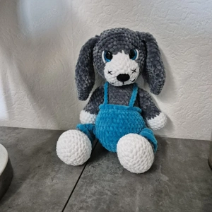 Süßes Hündchen grau.blau