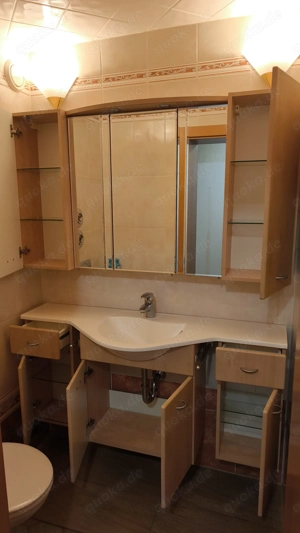 WC Möbel - Set Badmöbel in Beige mit 2x Handtuchhaltern Bild 2