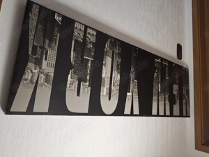 Die Gelegenheit ! Großes Leinwandbild New York Skyline   Panorama 140 x 40 x 4 cm   neuwertig