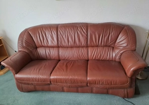 Sitzelement, Sessel, Hocker echt Leder braun