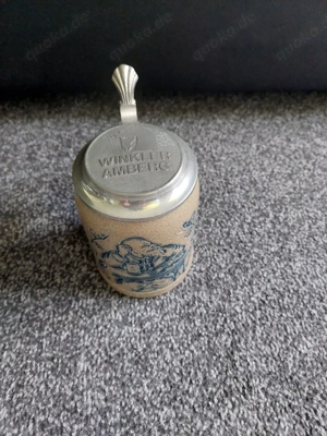 Bierkrug Winkler Amberg mit Zinndeckel - Sammlerstück