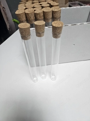 45 Glasröhren mit Korken   ca. 16 cm