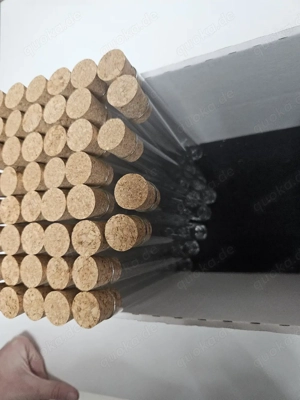 45 Glasröhren mit Korken   ca. 16 cm