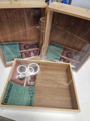 Bambus-Aufbewahrungsbox, neu & originalverpackt 3 Stück 
