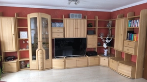 Wohnwand Anbauwand Massivholz Buche mit Ecke 