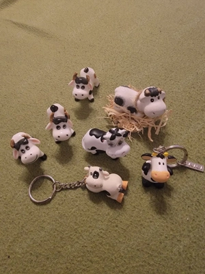 Großes Kuh-Sammler-Set 7-teilig inkl. NICI Anhänger & Deko