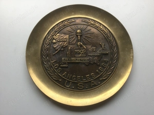 Los Angeles 1984 Sammler Messing Wandteller