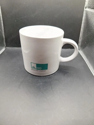 Tasse ALHO AL HO Werbung 9cm hoch 9cm Öffnung Modulare Gebäude Po