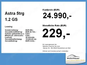 Opel Astra 5trg 1.2 GS LED+SHZ+2xKlima+360+KeyLessGo