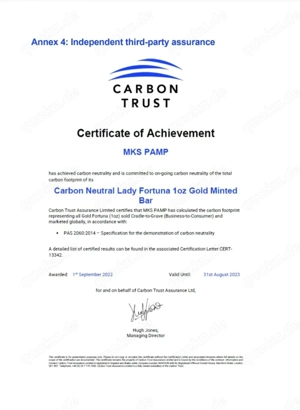 Feingoldbarren 1.OZ Pamp Bild 2