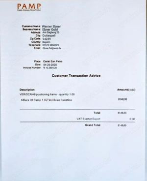 Feingoldbarren 1.OZ Pamp Bild 3