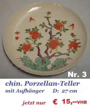 rd. 65 Jahre alte chin. Wandteller   Zierteller