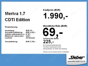 Opel Meriva 1.7 CDTI Edition *Klimaanlage*TOP Zustand* Bild 4