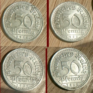 170 Stück , Lot , 50 Pfennig 1919 A - 1922 A. Deutsches Reich, Weimarer Republik Bild 3