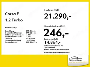 Opel Corsa F 1.2 Turbo # YES LED+SHZ+LM+PDC+Facelift Bild 3