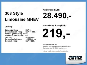 Peugeot 308 Style Limousine MHEV Bild 4