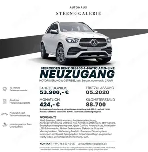Mercedes-Benz GLE 450 -LINE/AHK/DISTRO+/AIRM/360°/MEMORY