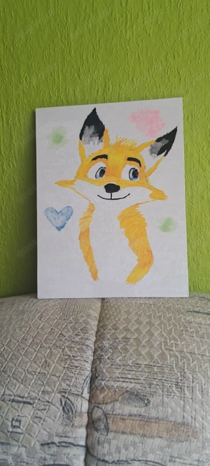 Süßer Fuchs   Handgemaltes Acrylbild für Kinderzimmer
