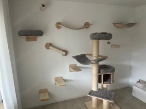kratzbaum klettermöglichkeit Katze Kletterwand beige grau wie neu 