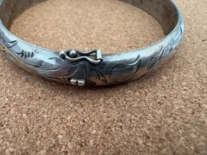 Antikes Silberarmband - florales Muster, Handarbeit, Mitte 20. Jahrhundert Bild 2