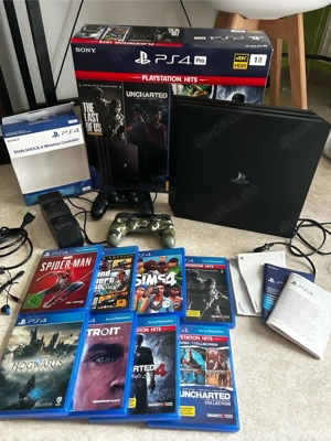 PlayStation 4 Pro 1TB Konsole + 2 Controller + 8 Spiele