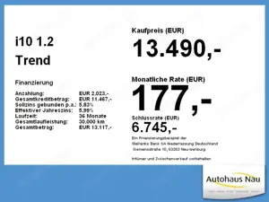 Hyundai i10 1.2 Trend Inspektionspaket BigDeal! Bild 4