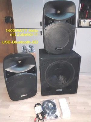 1400WATT Set, USB-Bluetooth-SD, Neuware Festpreis, Karaoke Universell Bild 4
