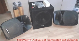 1400WATT Set, USB-Bluetooth-SD, Neuware Festpreis, Karaoke Universell Bild 3