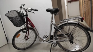 City Bike Fahrrad, Rot Silber 