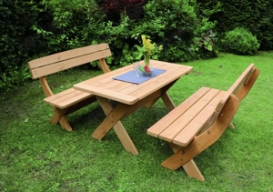 GARTENMÖBEL-set   Tisch+ 2 Banke