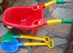 Kinderschubkarre mit Schaufel und Rechen NEU buntes Set